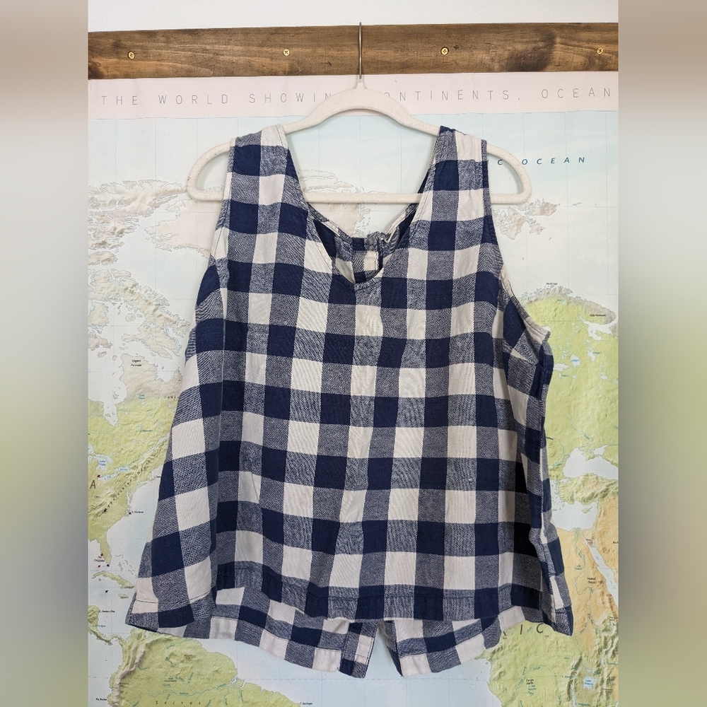 Gingham plaid tank top